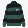 By Parra Worked P Striper Half Zip Sweatshirt