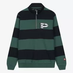 By Parra Worked P Striper Half Zip Sweatshirt