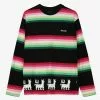 Awake Striped Llama Printed LS Tee