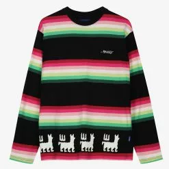 Awake Striped Llama Printed LS Tee