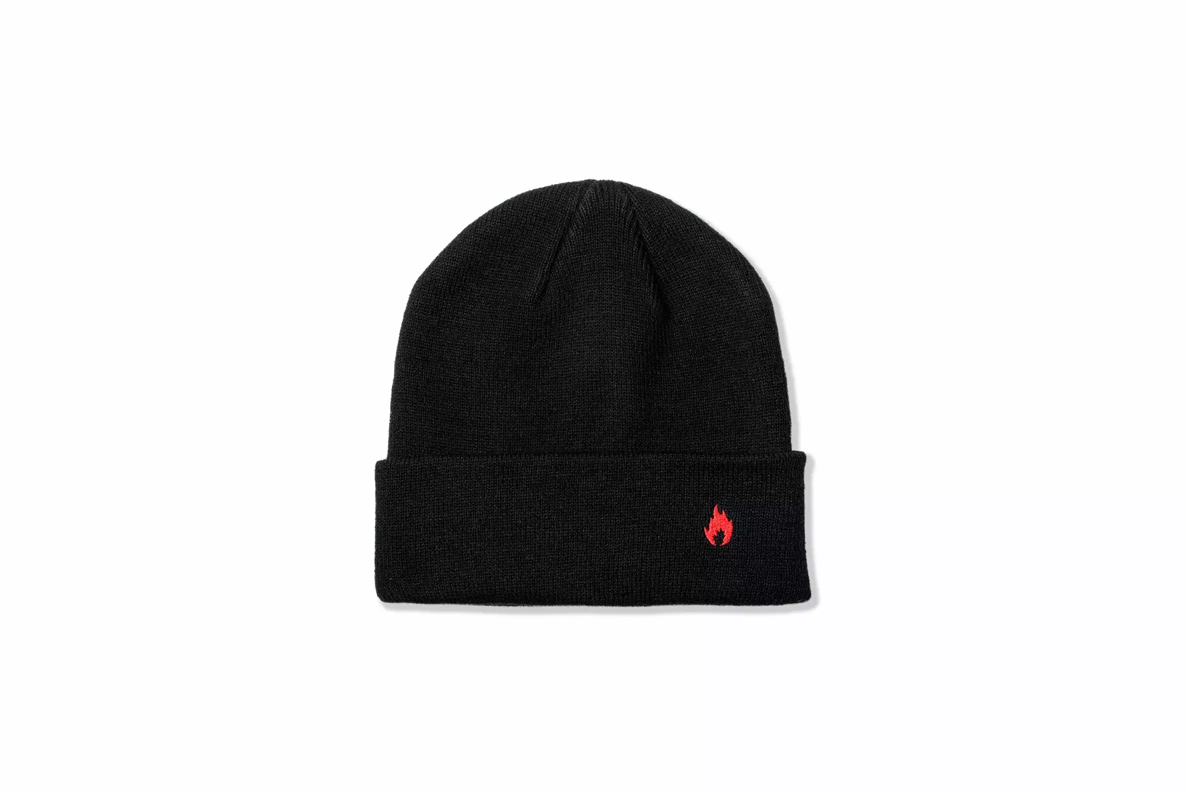 Hanon Embroidered Flame Beanie "Black"