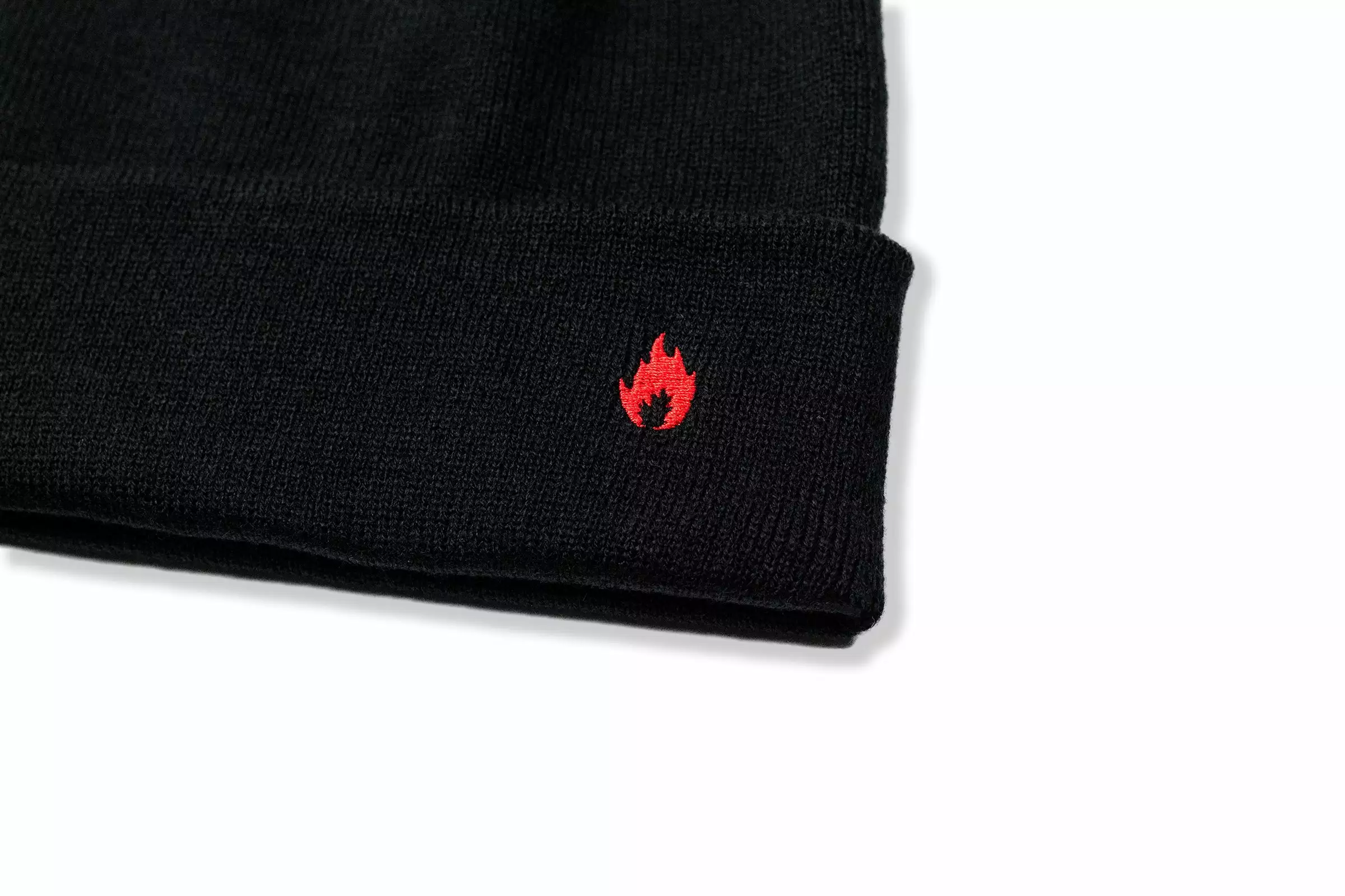 Hanon Embroidered Flame Beanie "Black" - Image 2