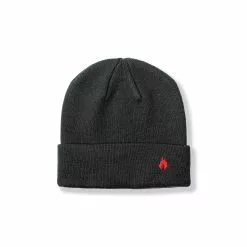Hanon Embroidered Flame Beanie "Charcoal"
