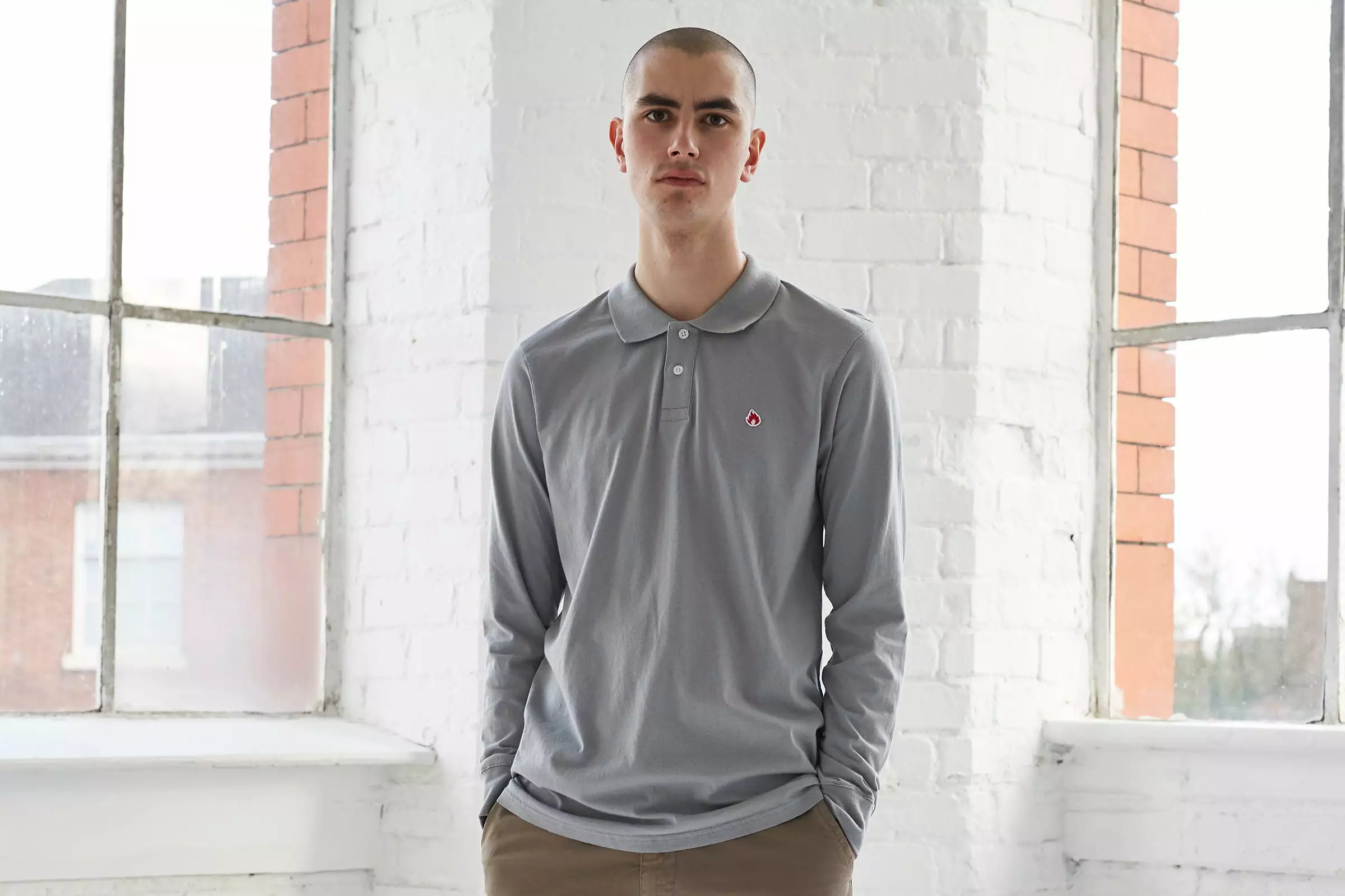 Hanon LS Jersey Polo Shirt "Monument Grey" - Image 3