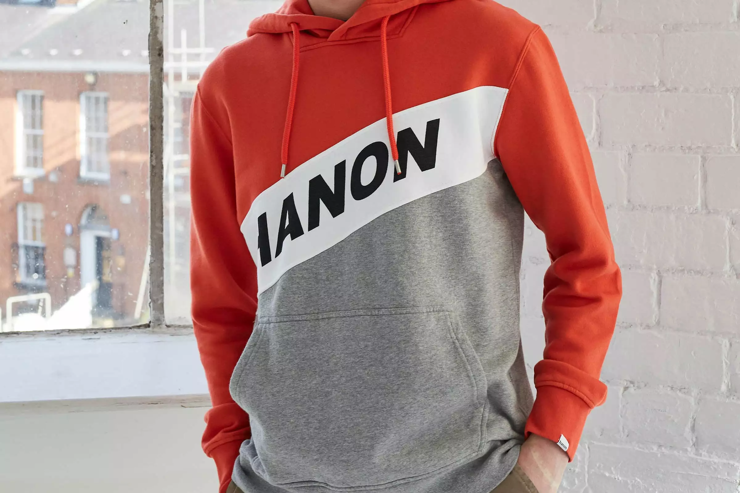 Hanon Cut N Sewn Hooded Sweatshirt "Bright Red" - Image 6
