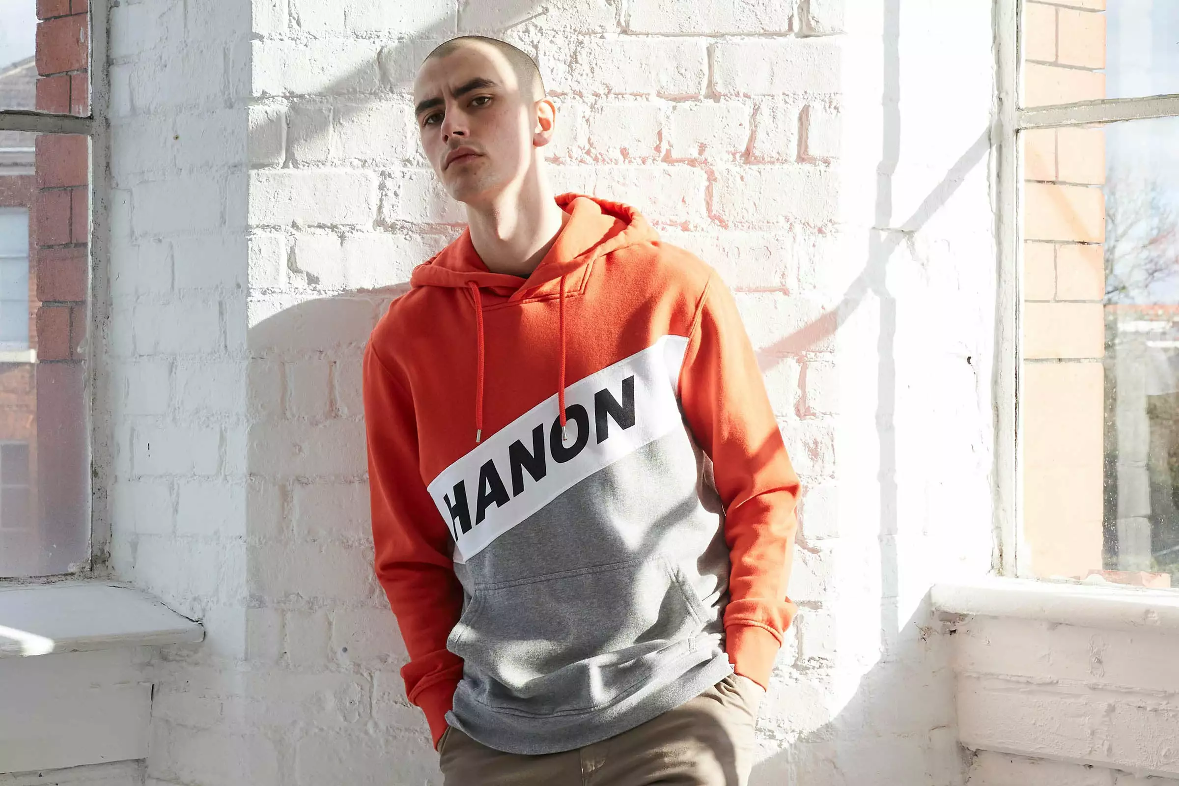 Hanon Cut N Sewn Hooded Sweatshirt "Bright Red" - Image 5