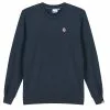 Hanon Flame Badge Crewneck Sweatshirt "Petrol Navy"