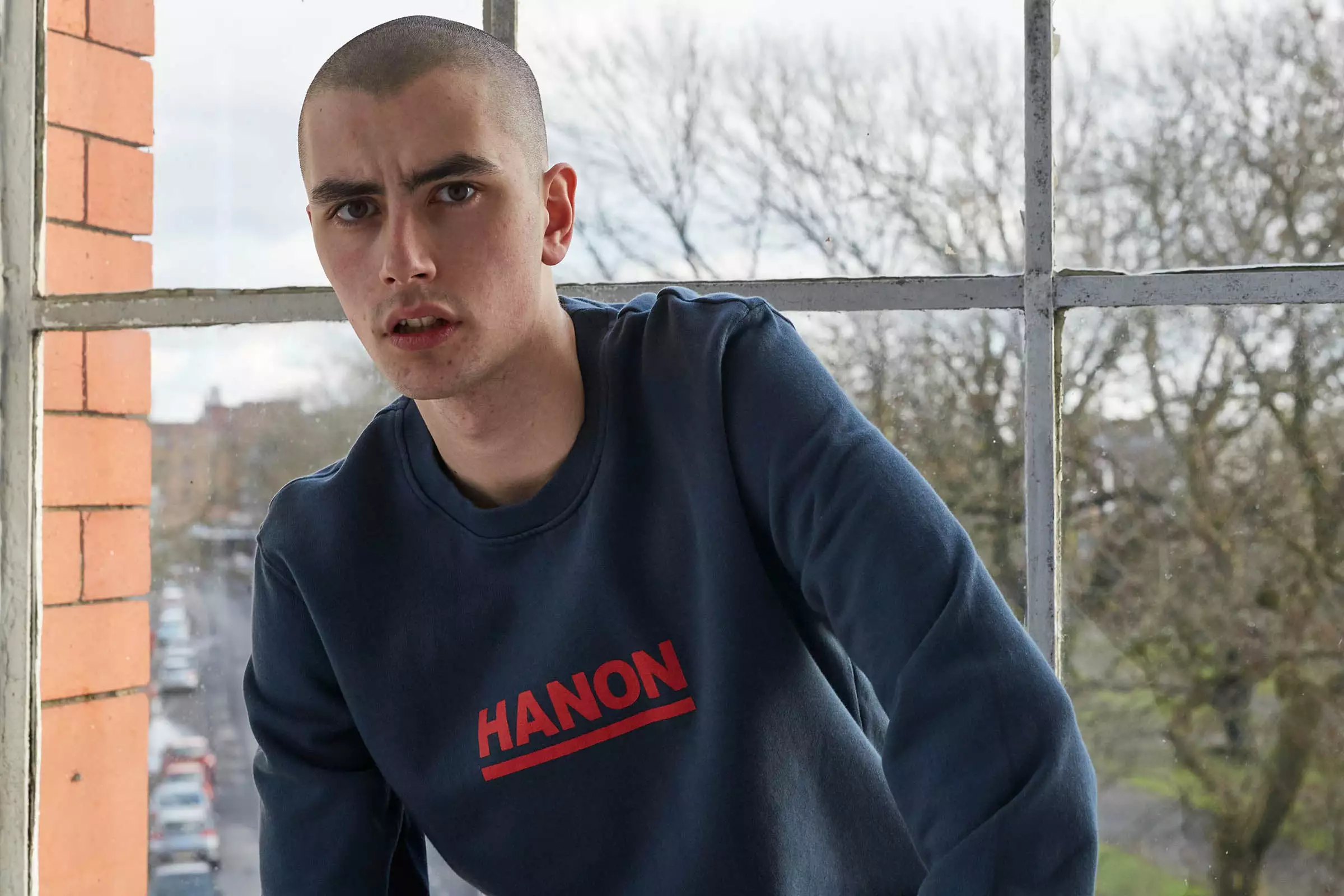 Hanon Bar Logo Crewneck Sweatshirt "Petrol Navy" - Image 6