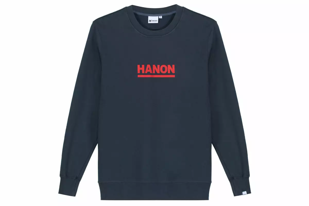 Hanon Bar Logo Crewneck Sweatshirt "Petrol Navy"
